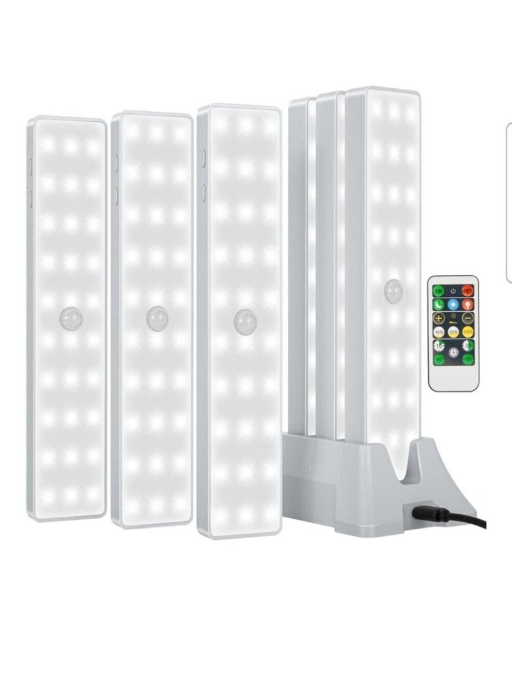 6-Motion Sensor Rechargeable Lights W/Remote/Adjustable Brightness 3 Modes USB